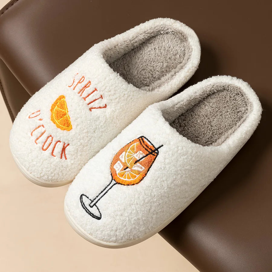 Spritz Slippers Soft Plush Spritz O'Clock
