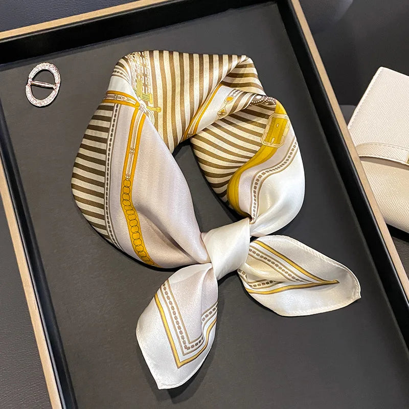 100% Silk Scarf 53cm Square Multicolor
