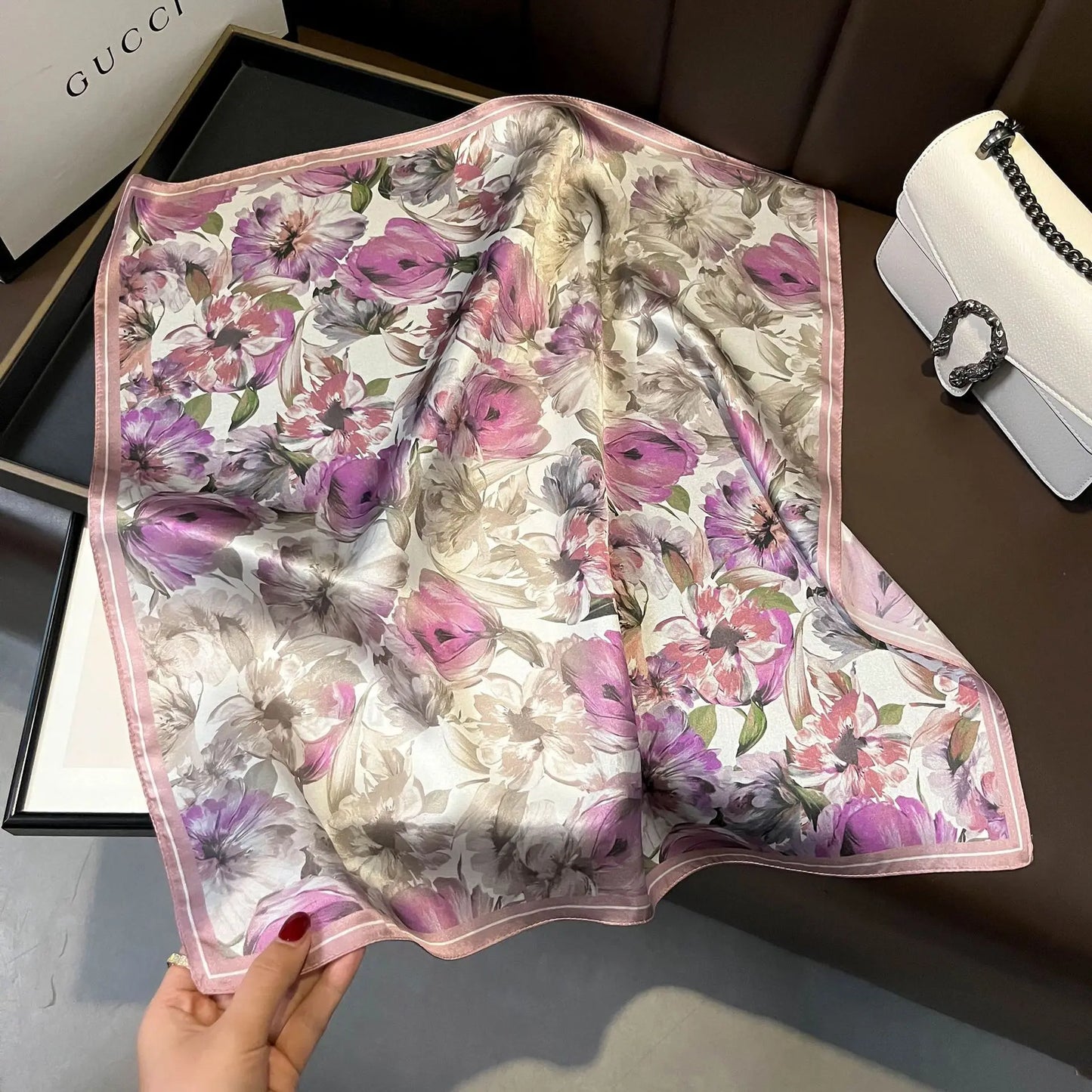 Scarf 100% Mulberry Silk Bandana Women Square Scarves