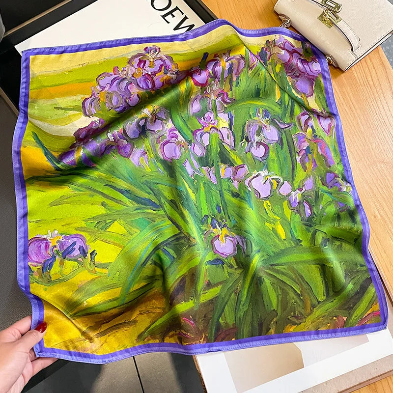 100% Silk Scarf 53cm Square Multicolor