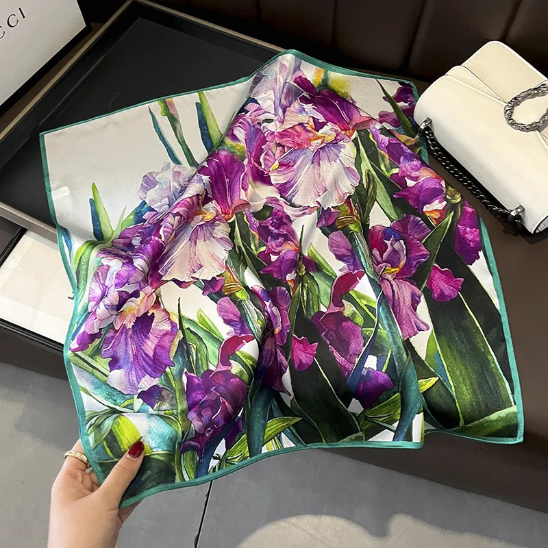 Scarf 100% Mulberry Silk Bandana Women Square Scarves