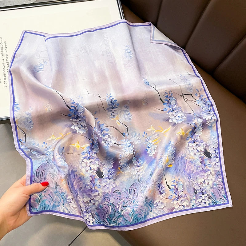 Scarf 100% Mulberry Silk Bandana Women Square Scarves