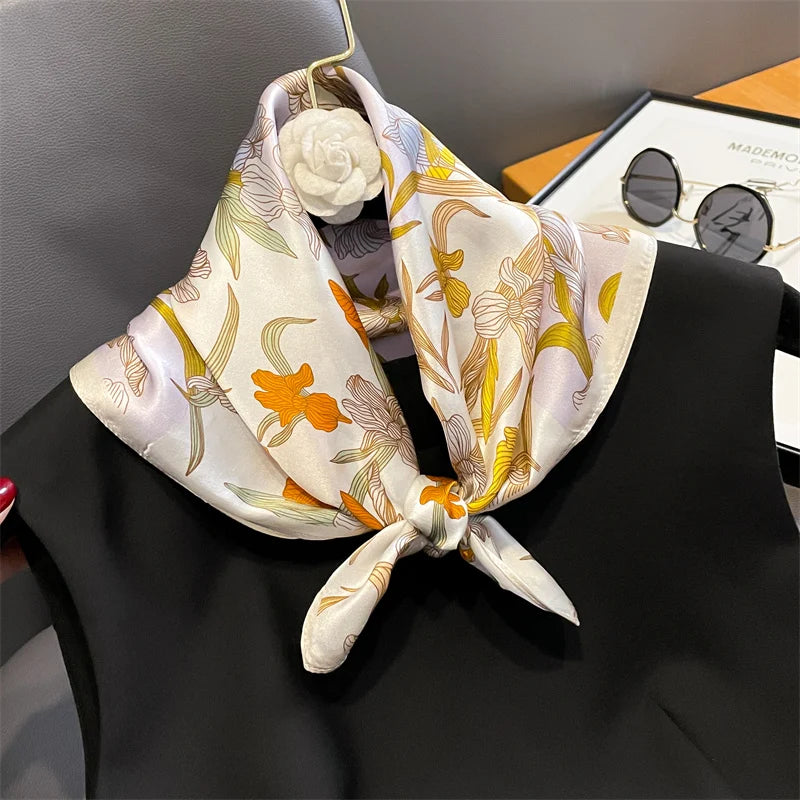 100% Silk Scarf 53cm Square Multicolor