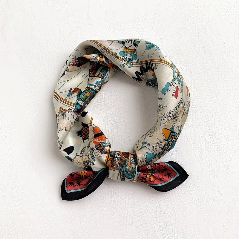 Scarf 100% Mulberry Silk Bandana Women Square Scarves