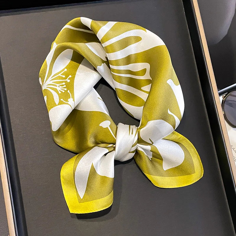 100% Silk Scarf 53cm Square Multicolor