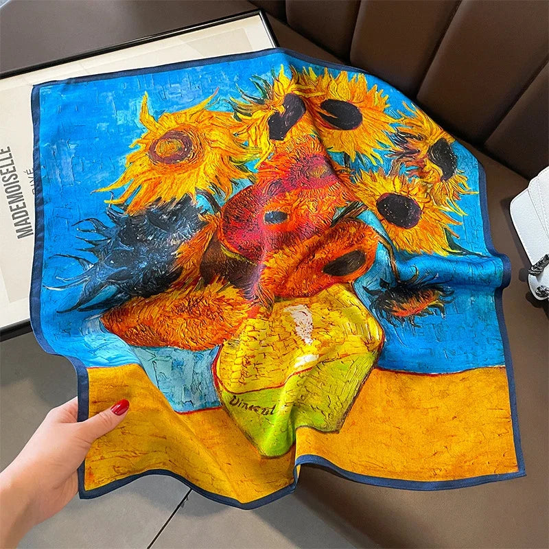 Scarf 100% Mulberry Silk Bandana Women Square Scarves