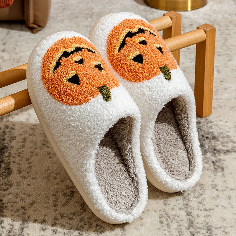 Halloween Pumpkin Slippers Soft Plush
