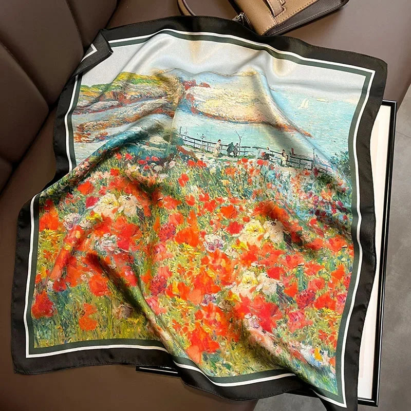 Scarf 100% Mulberry Silk Bandana Women Square Scarves