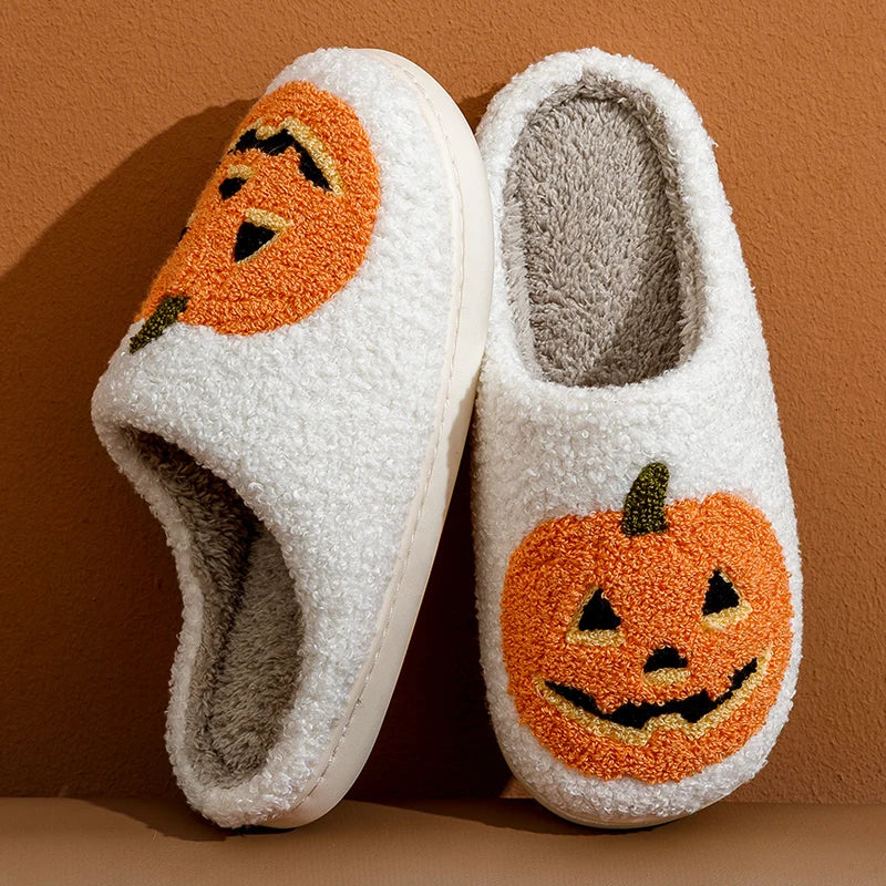 Halloween Pumpkin Slippers Soft Plush