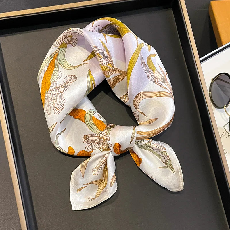 100% Silk Scarf 53cm Square Multicolor