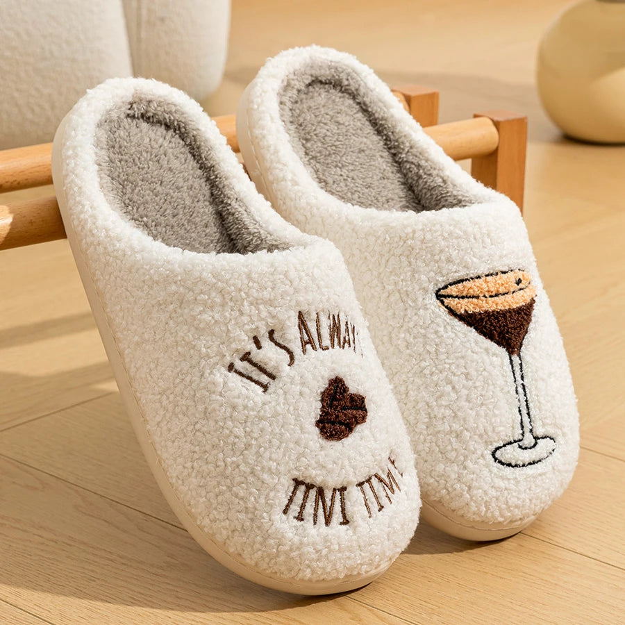 Espresso Martini Slippers Soft Plush