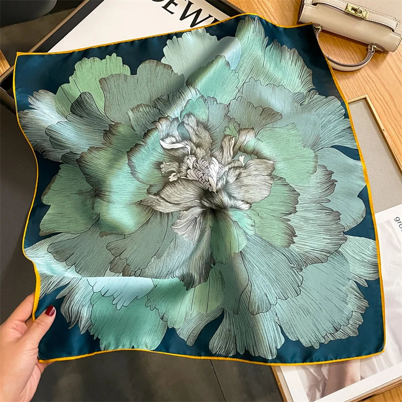 100% Silk Scarf 53cm Square Multicolor