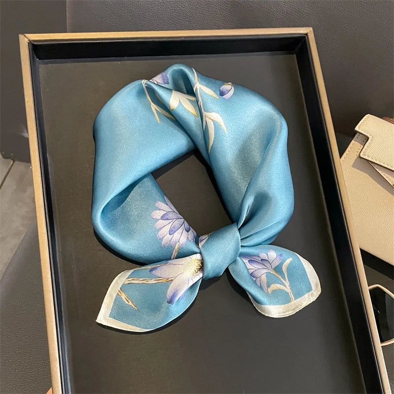 100% Silk Scarf 53cm Square Multicolor