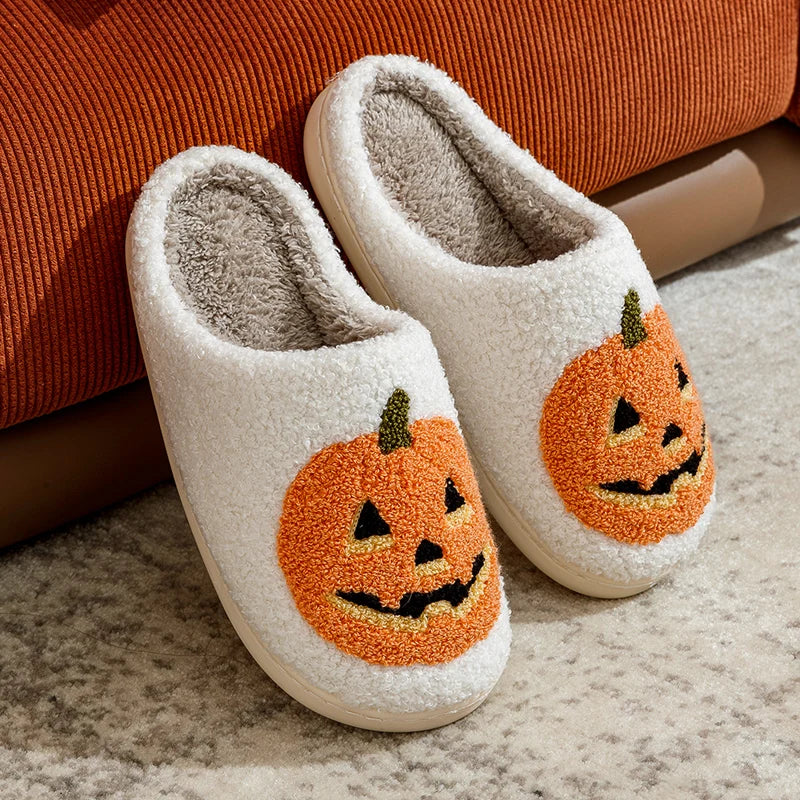 Halloween Pumpkin Slippers Soft Plush