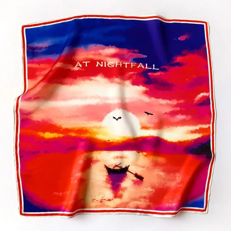 Scarf 100% Mulberry Silk Bandana Women Square Scarves