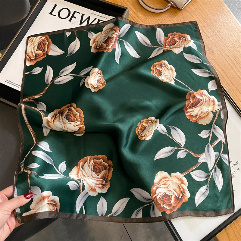 100% Silk Scarf 53cm Square Multicolor