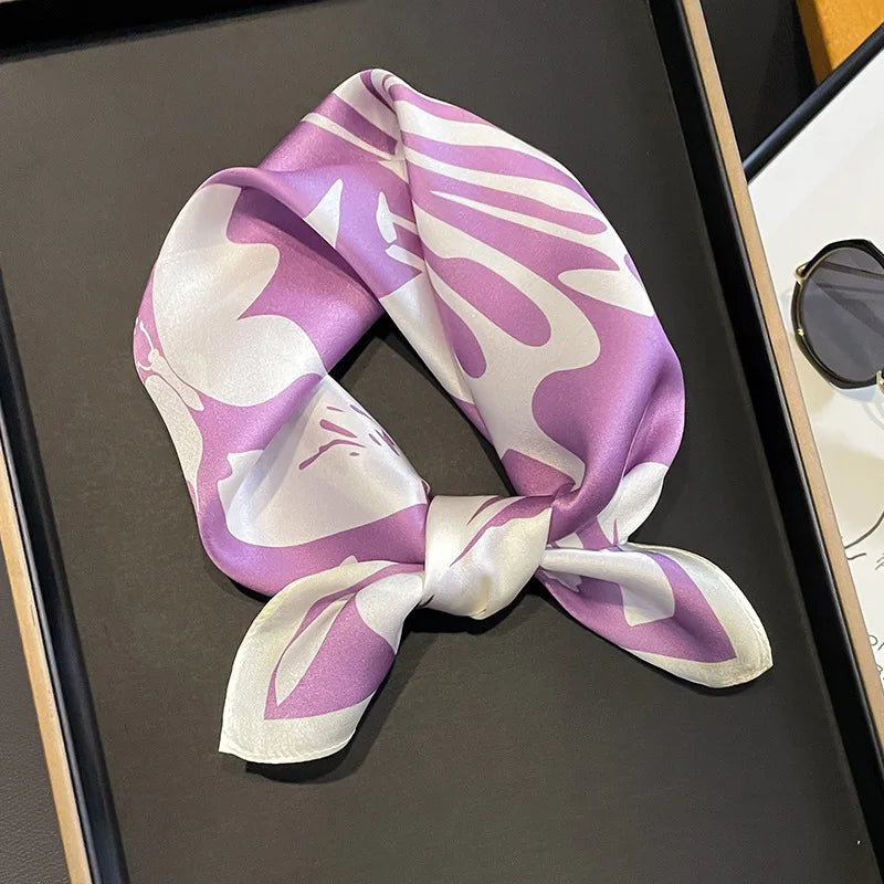 100% Silk Scarf 53cm Square Multicolor