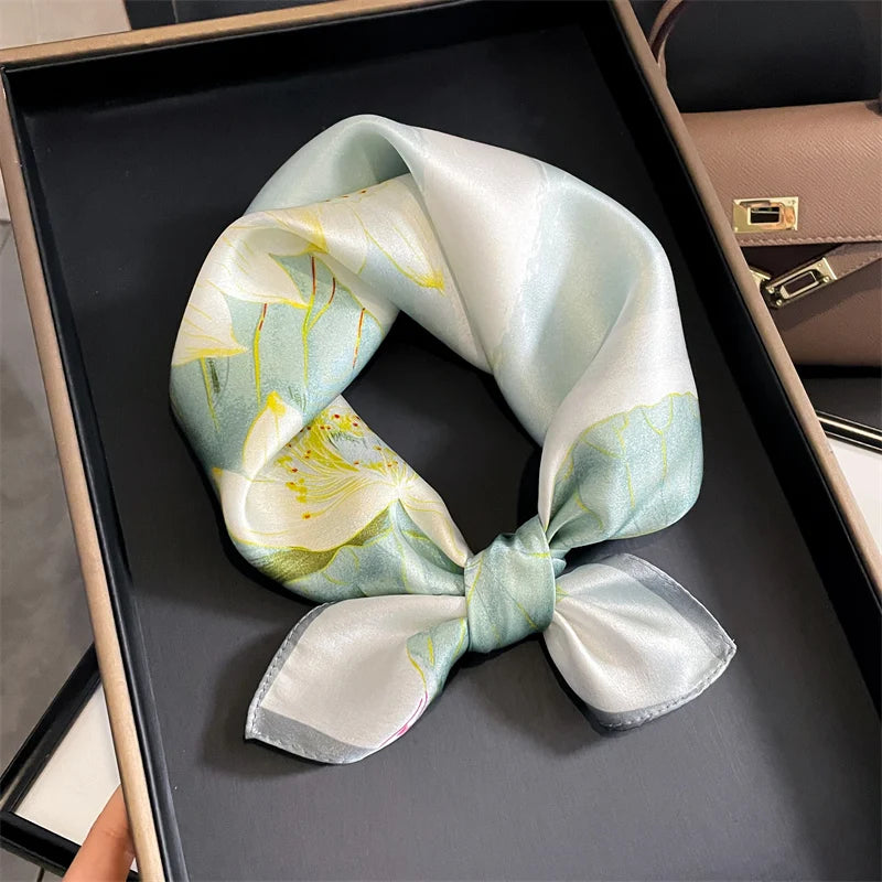 100% Silk Scarf 53cm Square Multicolor