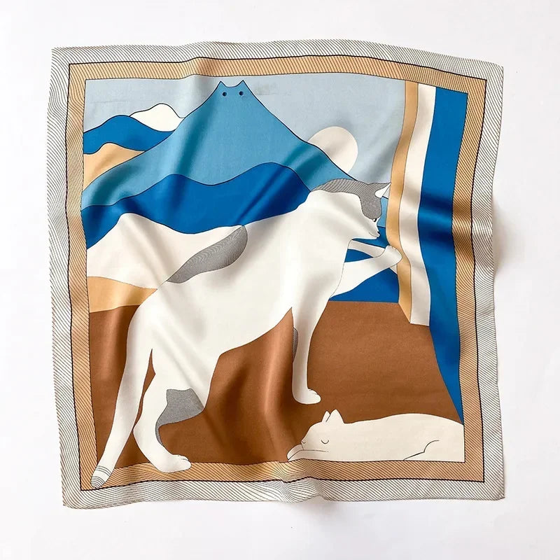 Scarf 100% Mulberry Silk Bandana Women Square Scarves