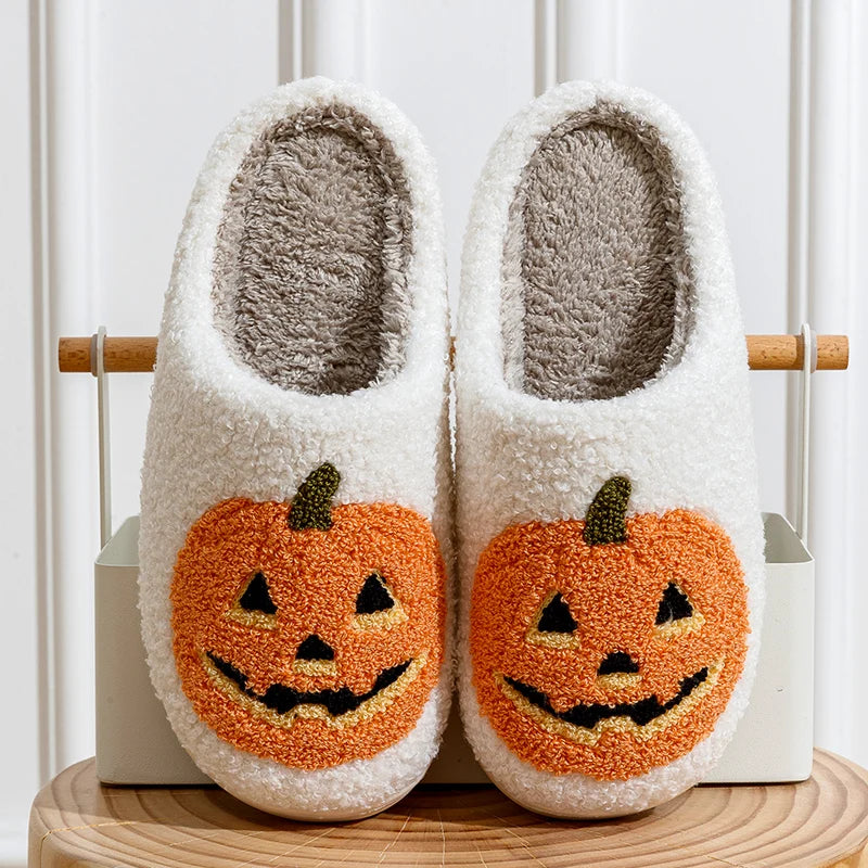 Halloween Pumpkin Slippers Soft Plush