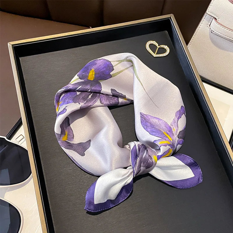 Scarf 100% Mulberry Silk Bandana Women Square Scarves