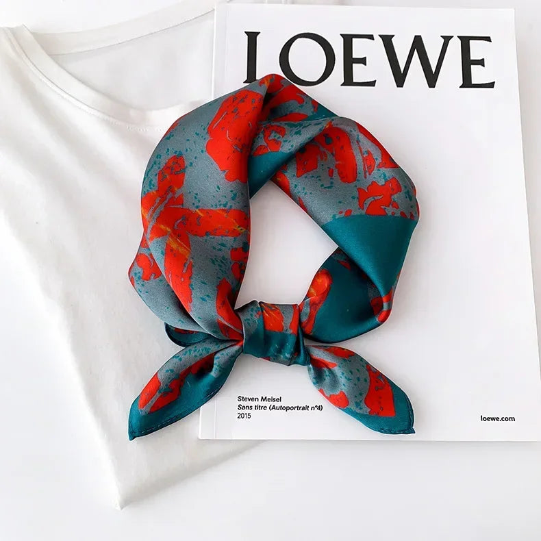 Scarf 100% Mulberry Silk Bandana Women Square Scarves