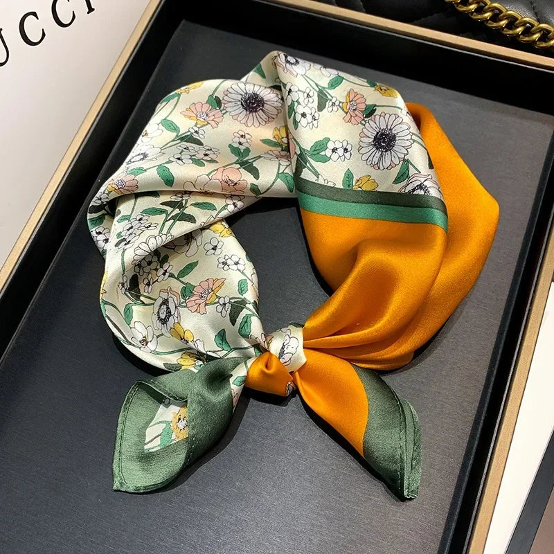 Scarf 100% Mulberry Silk Bandana Women Square Scarves