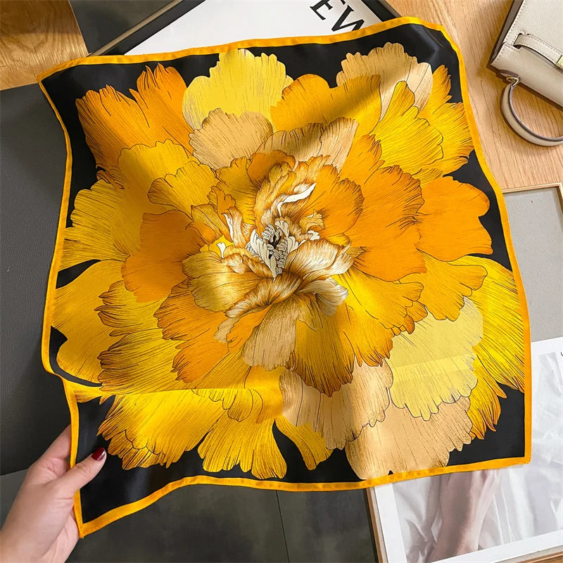 100% Silk Scarf 53cm Square Multicolor
