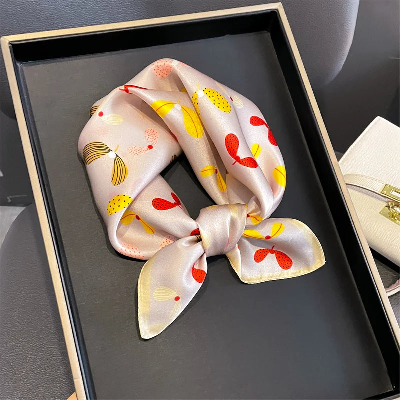100% Silk Scarf 53cm Square Multicolor