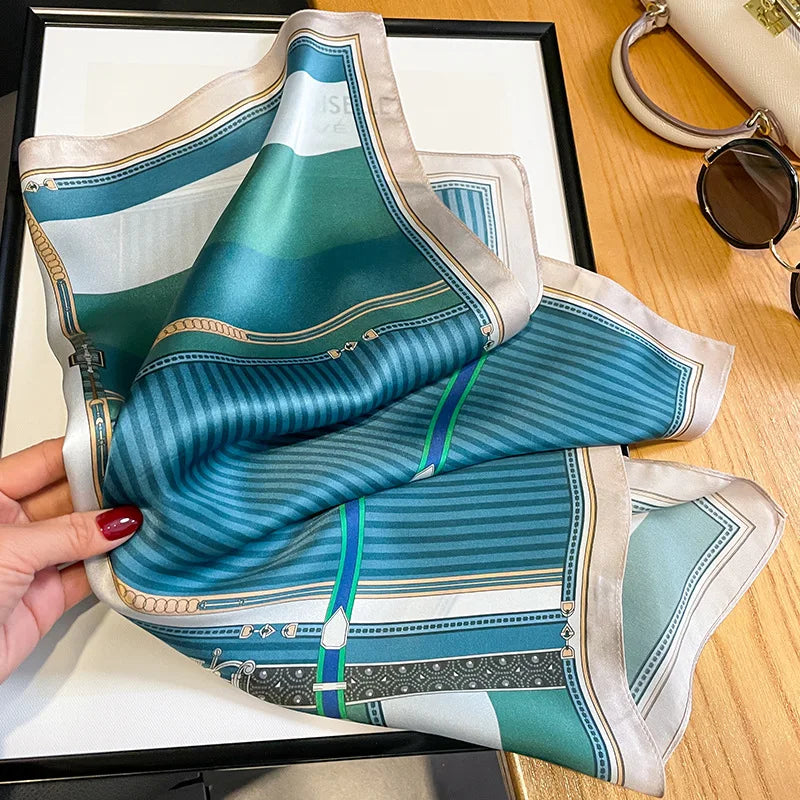 100% Silk Scarf 53cm Square Multicolor