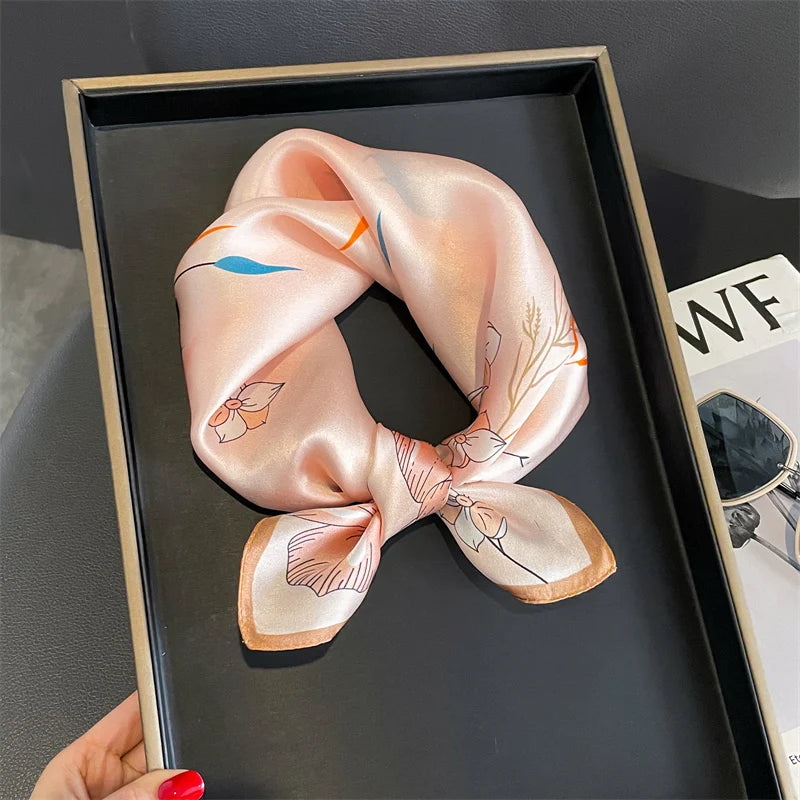 100% Silk Scarf 53cm Square Multicolor