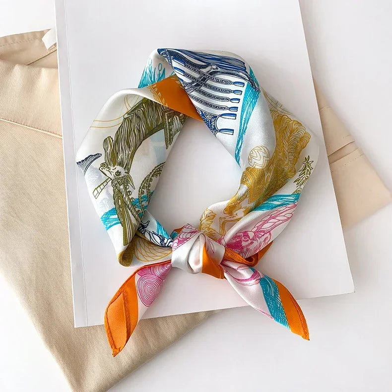 Scarf 100% Mulberry Silk Bandana Women Square Scarves