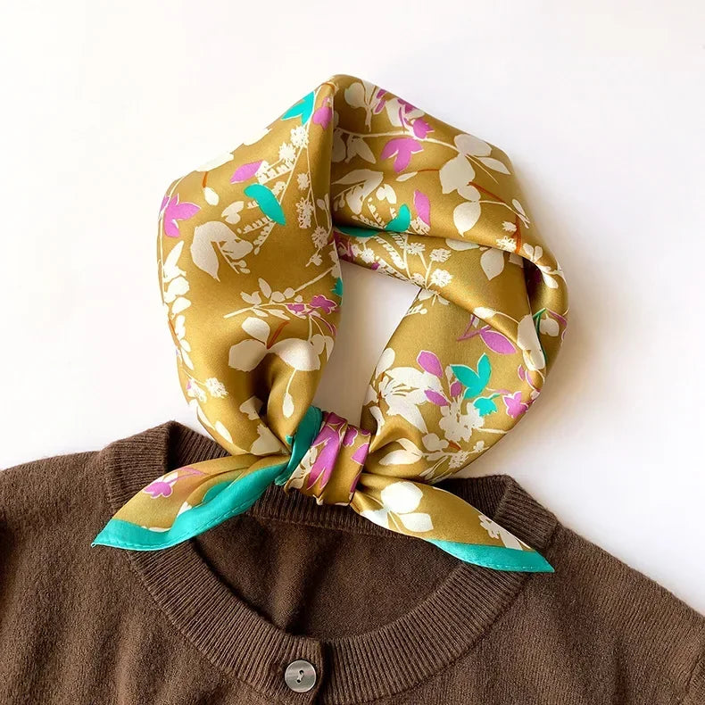 Scarf 100% Mulberry Silk Bandana Women Square Scarves