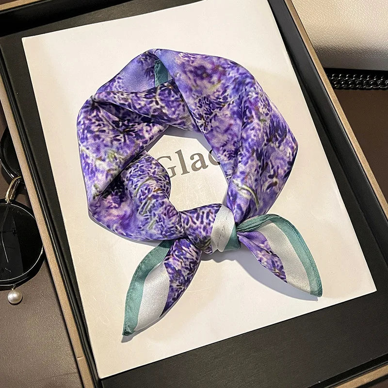 Scarf 100% Mulberry Silk Bandana Women Square Scarves