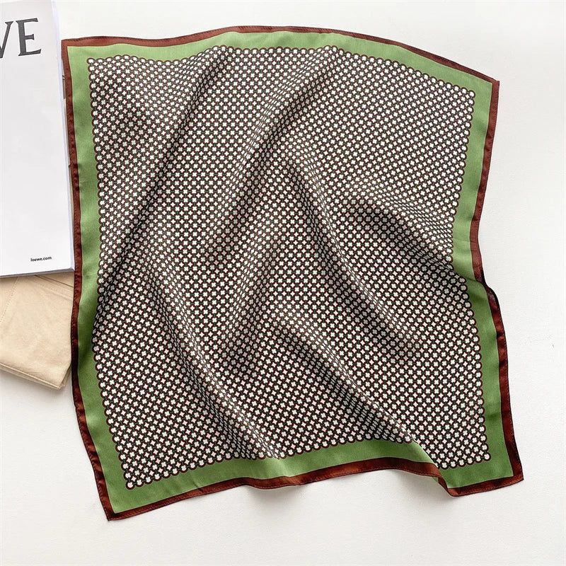 100% Silk Scarf 53cm Square Multicolor