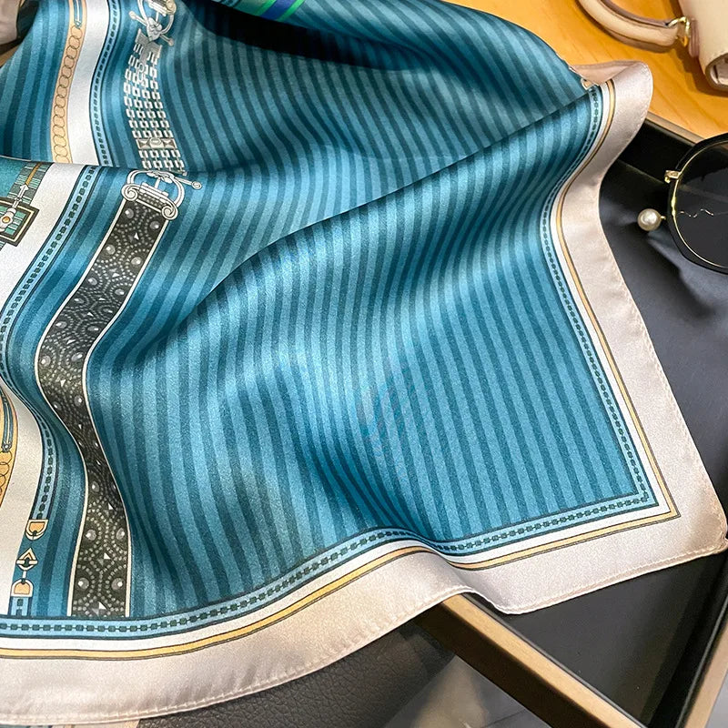 100% Silk Scarf 53cm Square Multicolor