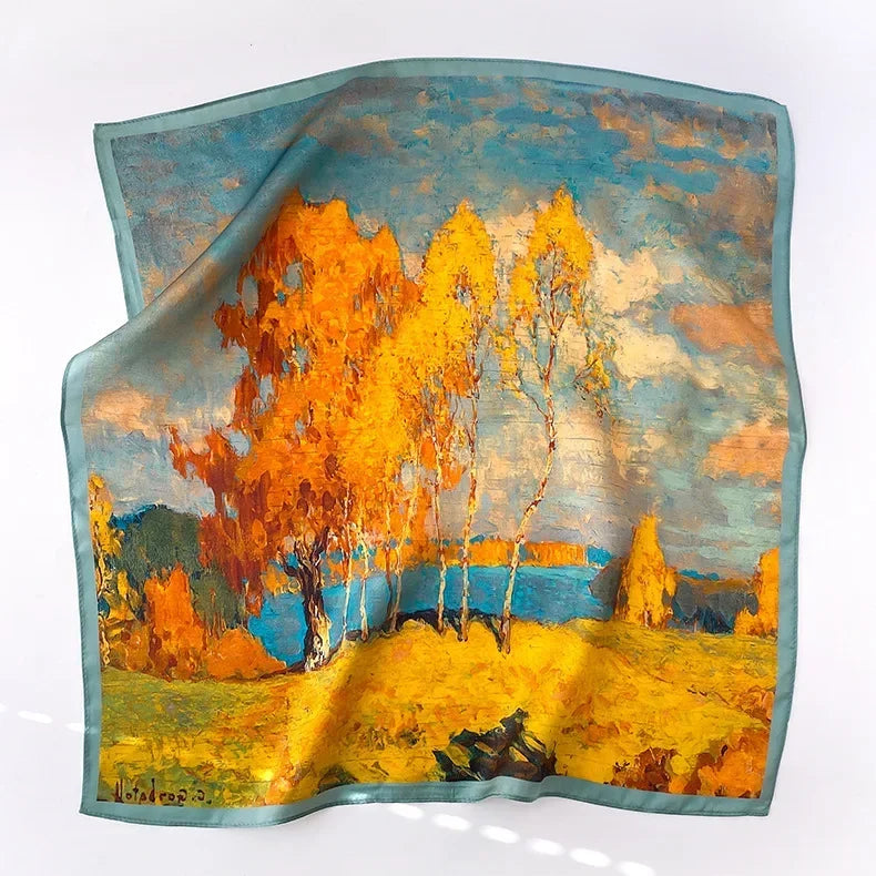 Scarf 100% Mulberry Silk Bandana Women Square Scarves