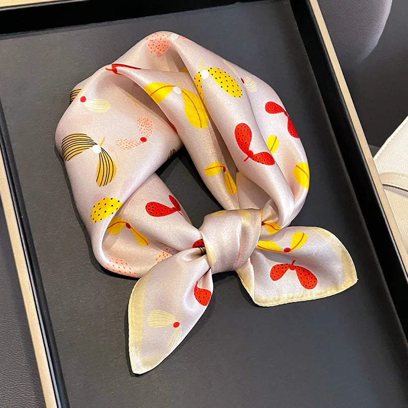 100% Silk Scarf 53cm Square Multicolor