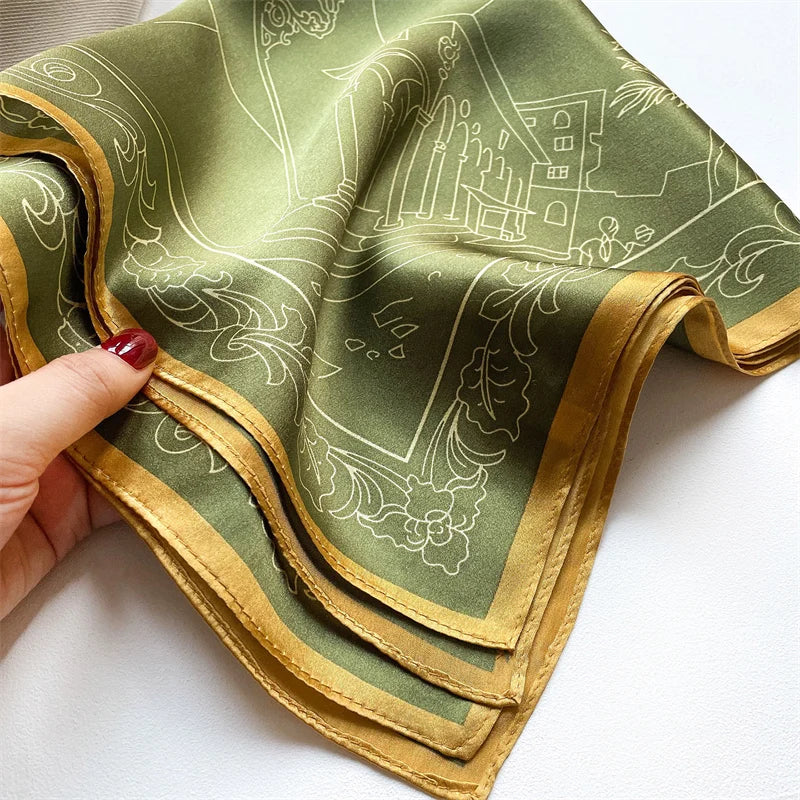 100% Silk Scarf 53cm Square Multicolor