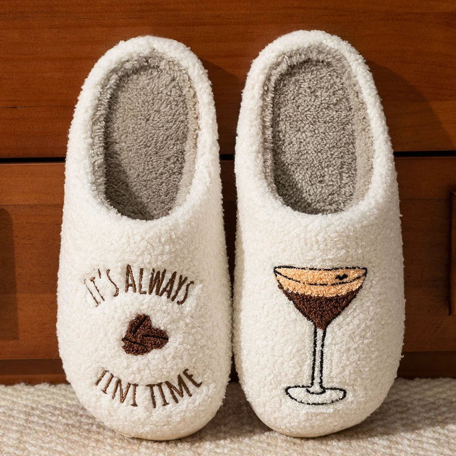 Espresso Martini Slippers Soft Plush