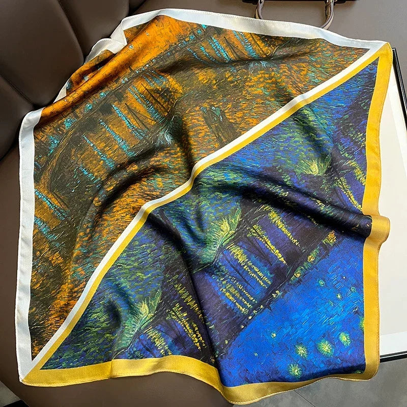 Scarf 100% Mulberry Silk Bandana Women Square Scarves