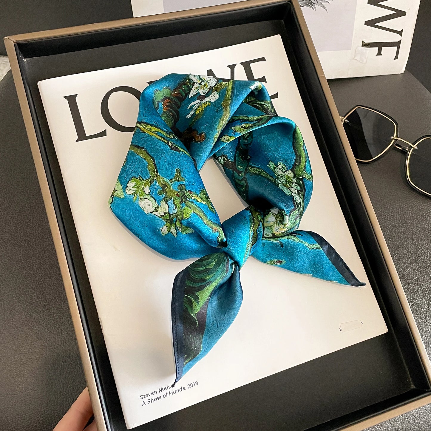 100% Silk Scarf 53cm Square Multicolor