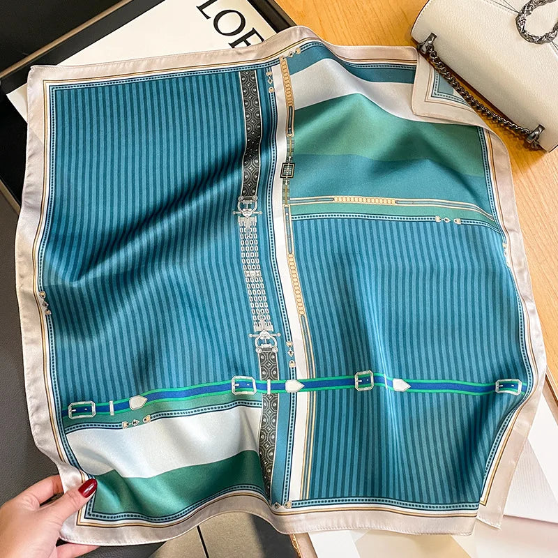 100% Silk Scarf 53cm Square Multicolor