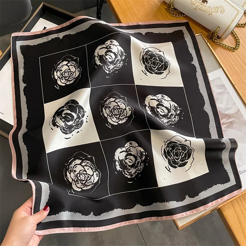 100% Silk Scarf 53cm Square Multicolor