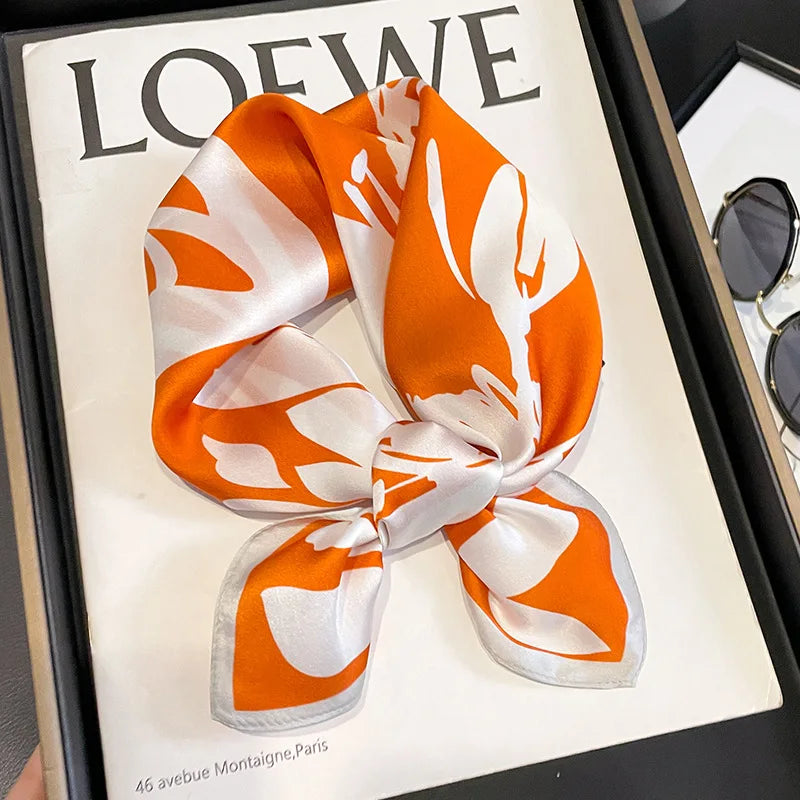 100% Silk Scarf 53cm Square Multicolor