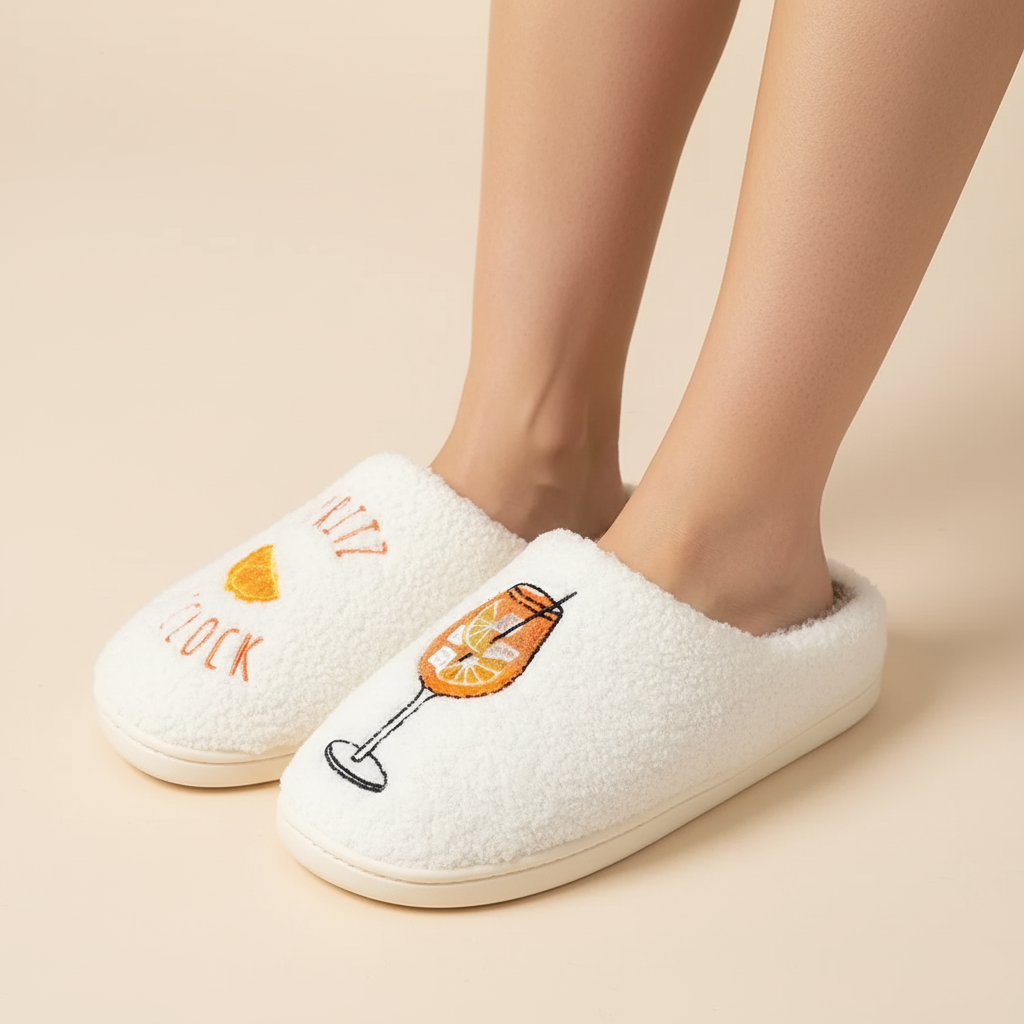 Spritz Slippers Soft Plush Spritz O'Clock
