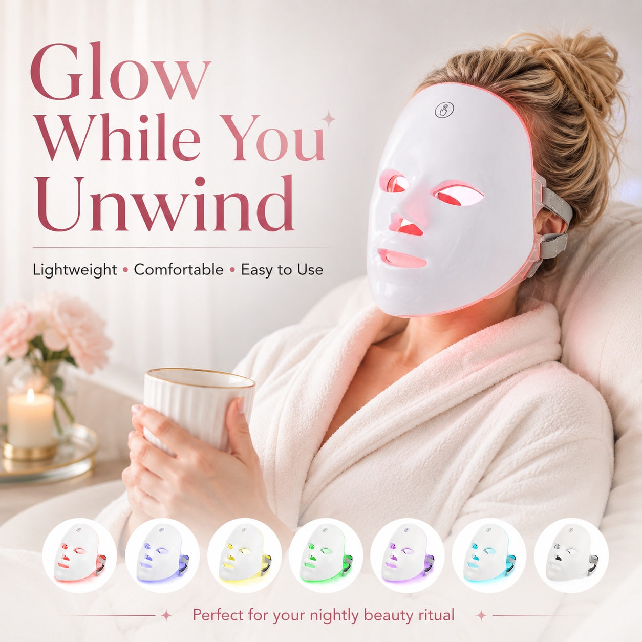 7-Color LED Face and Neck Beauty Mask