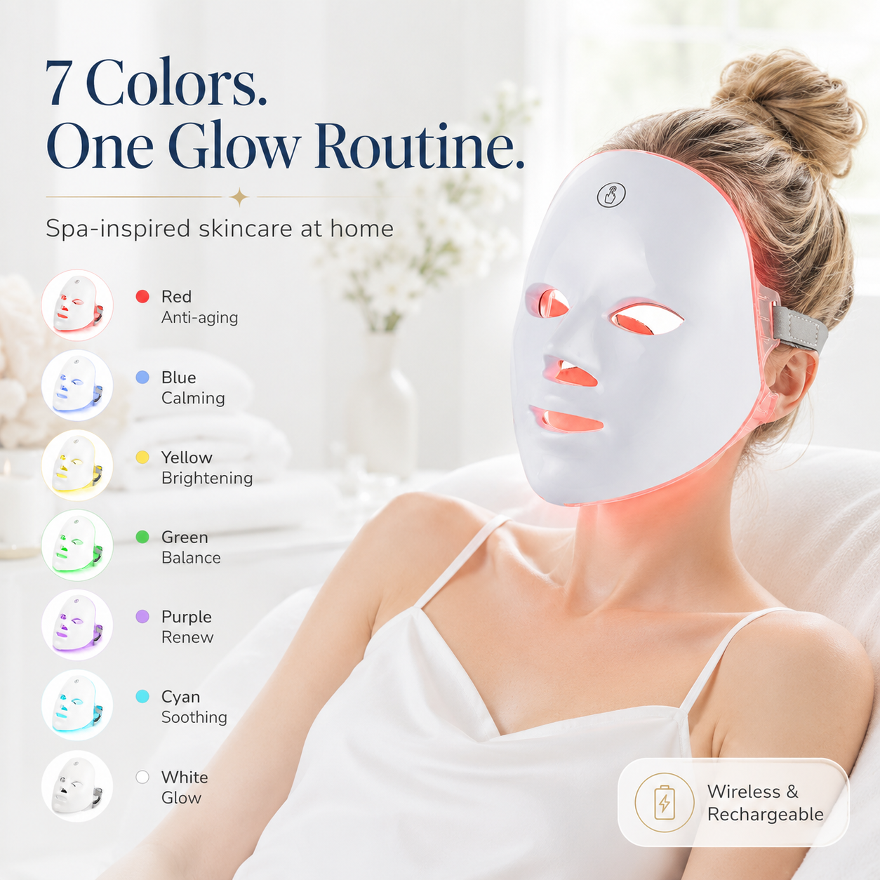 7-Color LED Face and Neck Beauty Mask