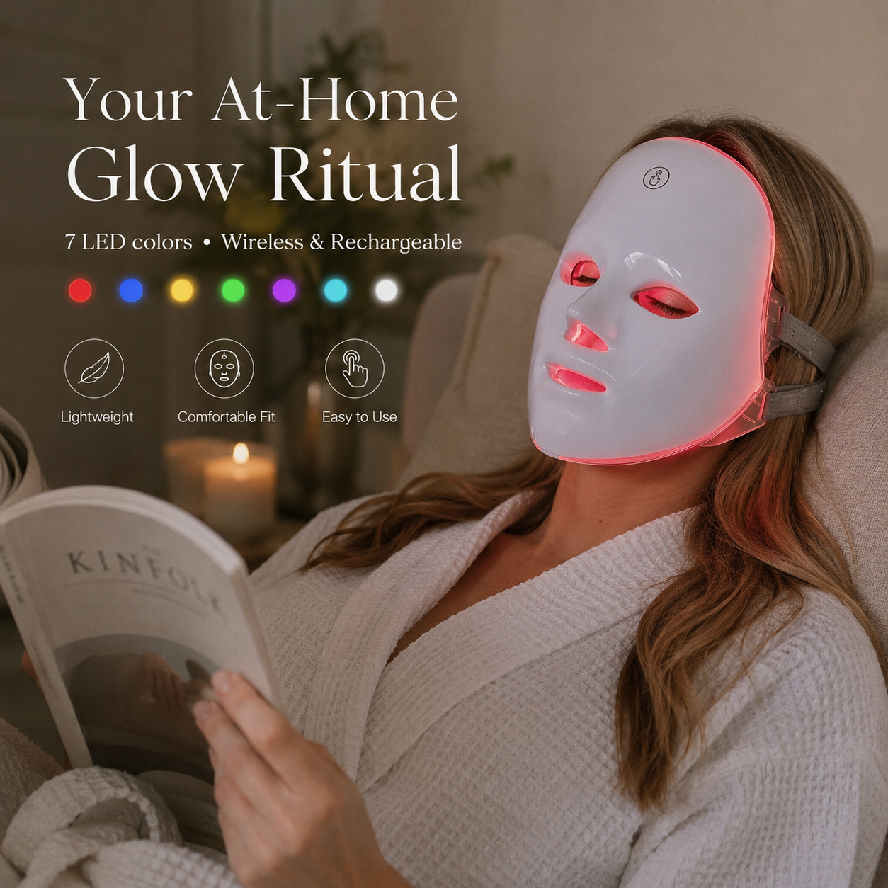 7-Color LED Face and Neck Beauty Mask