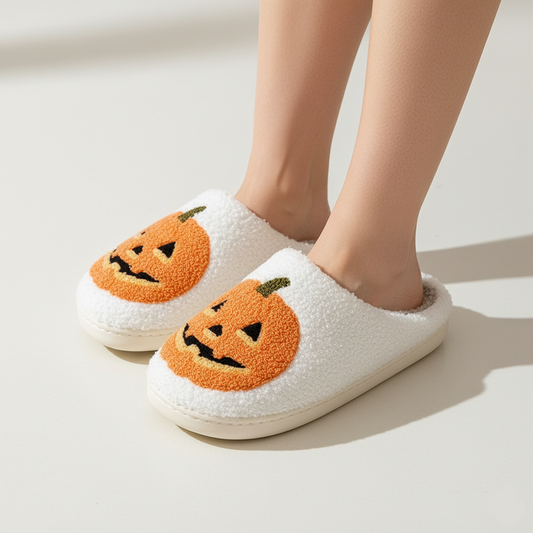 Halloween Pumpkin Slippers Soft Plush